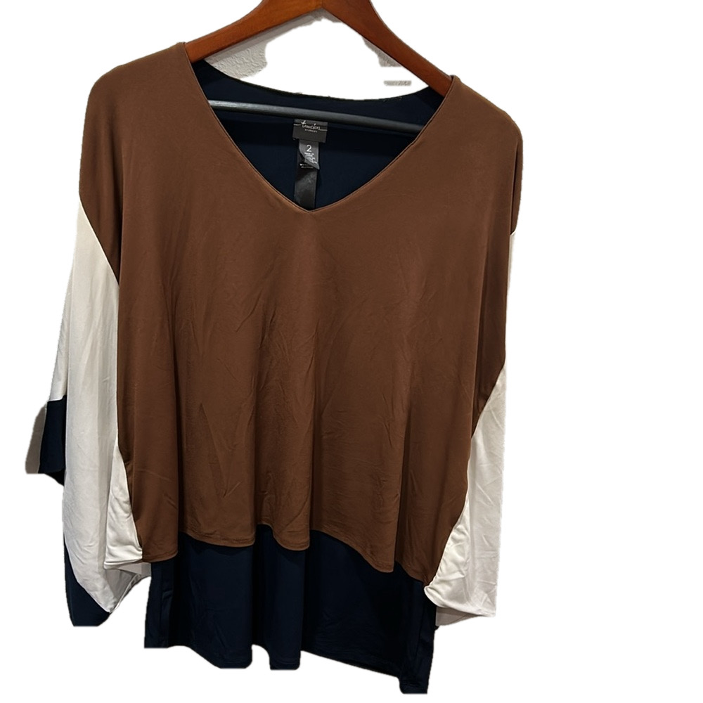 Travelers by Chicos brown blouse size 2 GUC…